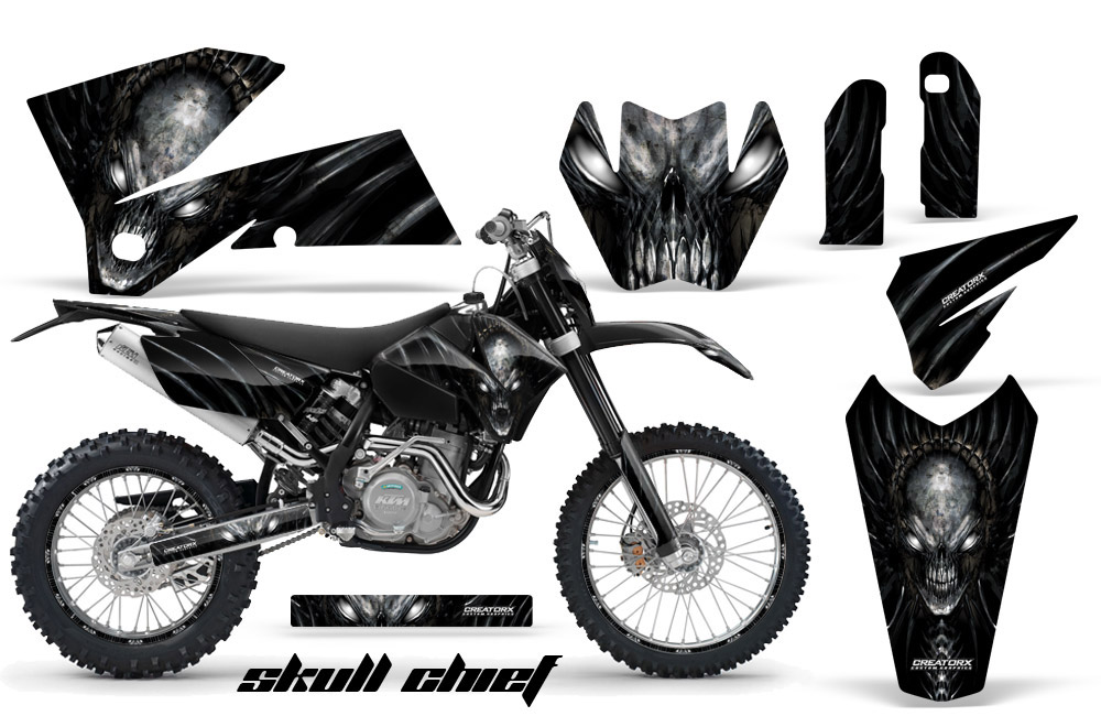 KTM C4 Graphics Kit Skull Chief Silver BB NP Rims